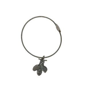Bee Charm Wire Silver Tone Bracelet